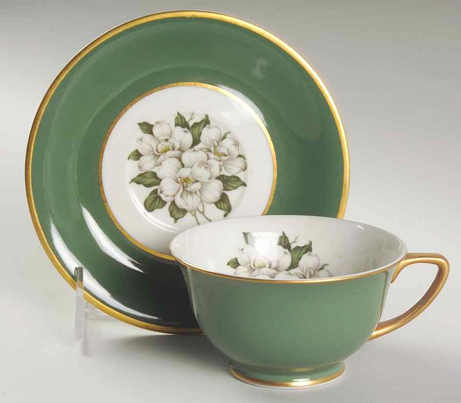 Countess Madison Jade Green Footed Cup & Saucer Set by Royal Jackson-1