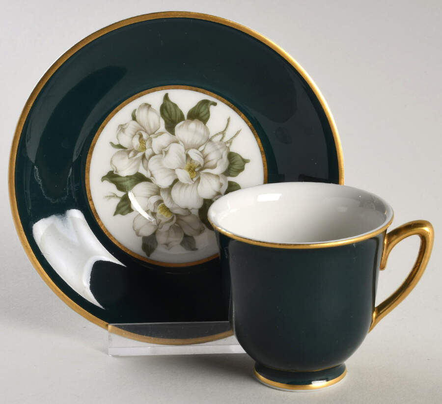 Countess Madison Teal Green Footed Demitasse Cup & Saucer Set by Royal Jackson-1