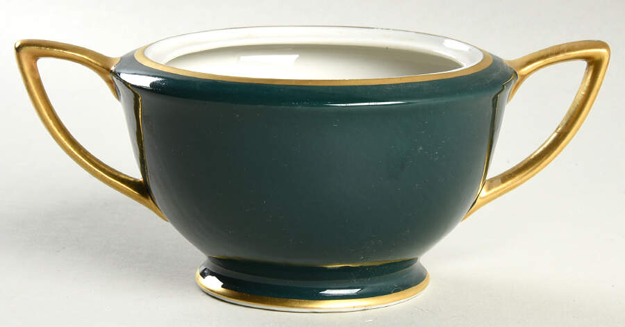 Countess Madison Teal Green Sugar Bowl No Lid by Royal Jackson-1