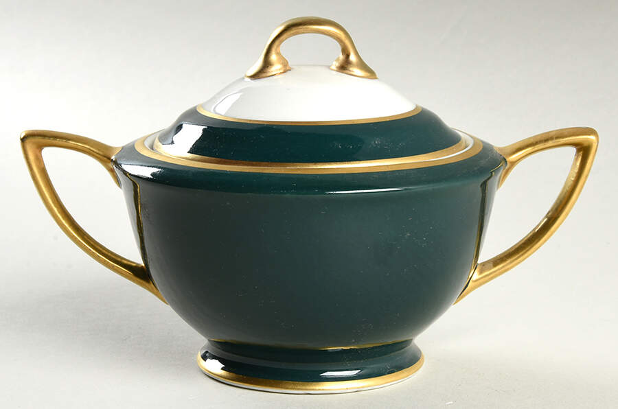 Countess Madison Teal Green Sugar Bowl & Lid by Royal Jackson-1