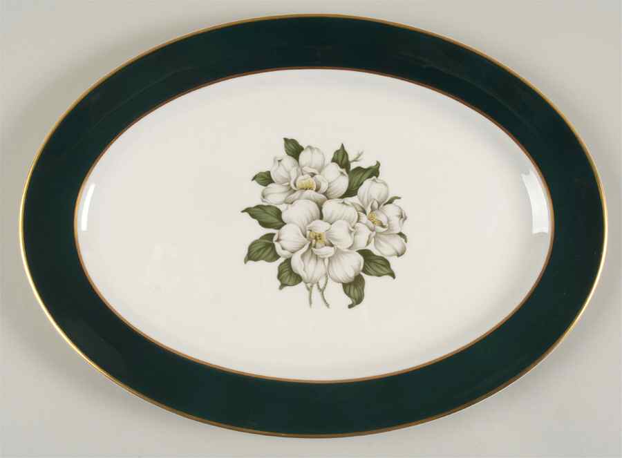 Countess Madison Teal Green 15" Oval Serving Platter by Royal Jackson-1