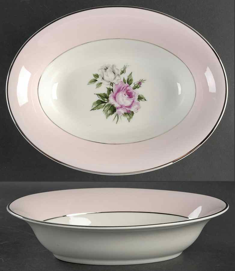 Countess Margaret Rose Pink 10" Oval Vegetable Bowl by Royal Jackson-1