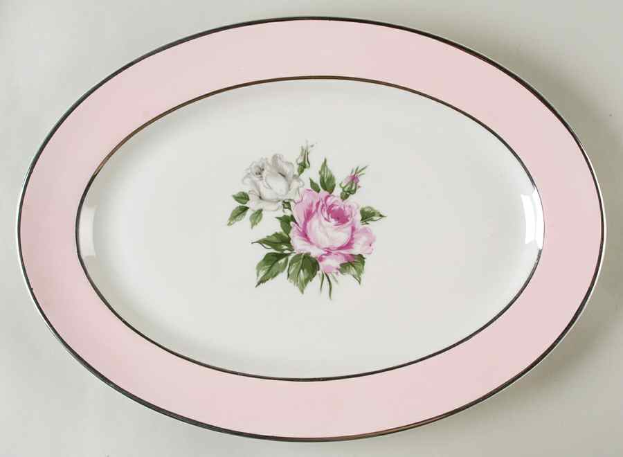 Countess Margaret Rose Pink 13" Oval Serving Platter by Royal Jackson-1