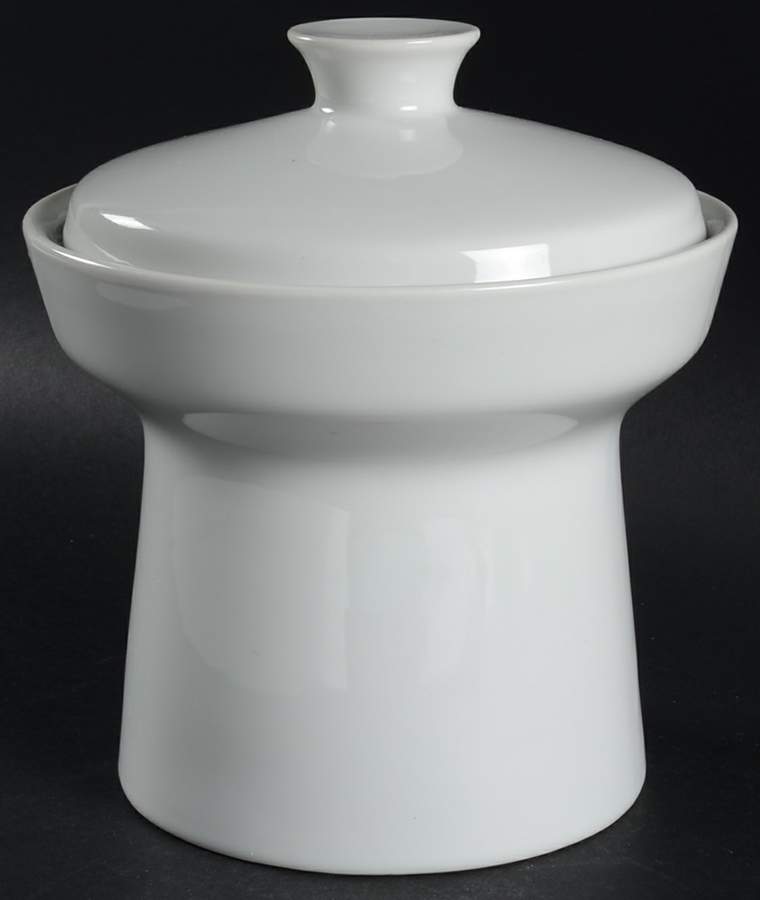Contempri White Cookie Jar & Lid by Royal Jackson-1