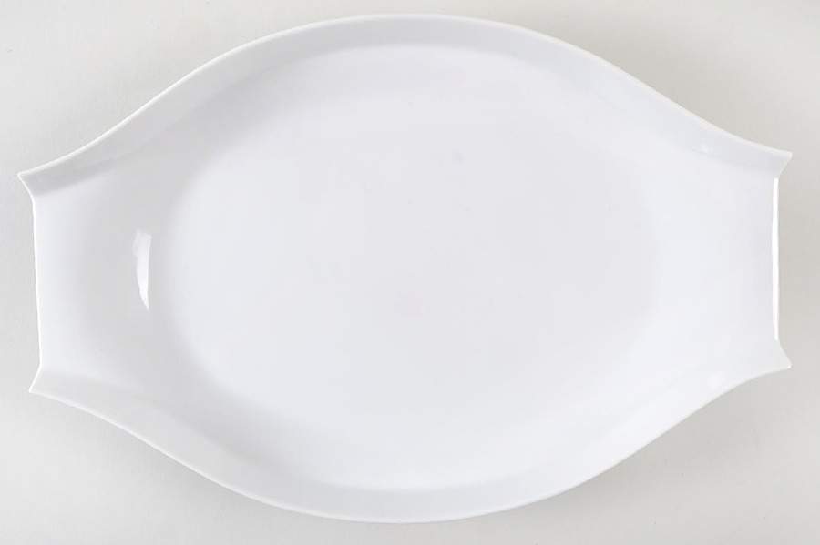 Contempri White 13" Oval Serving Platter by Royal Jackson-1