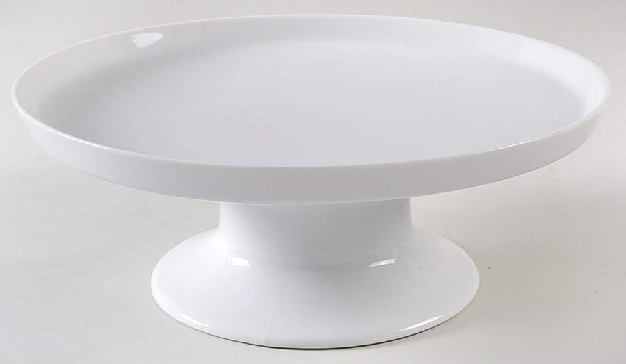 Contempri White 10" Diameter Pedestal Cake Stand by Royal Jackson-1