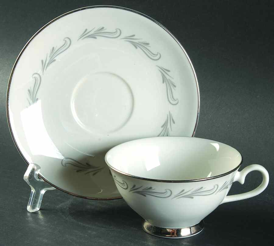 Corona (No Platinum Verge) Footed Cup & Saucer Set by Royal Jackson-1