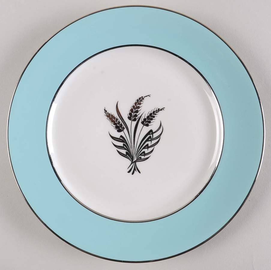 Countess Silver Wheat Turquoise Salad Plate by Royal Jackson-1
