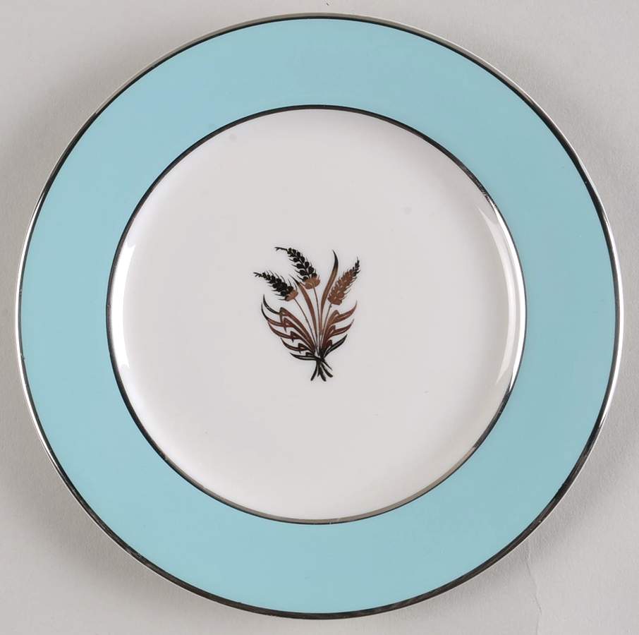 Countess Silver Wheat Turquoise Bread & Butter Plate by Royal Jackson-1