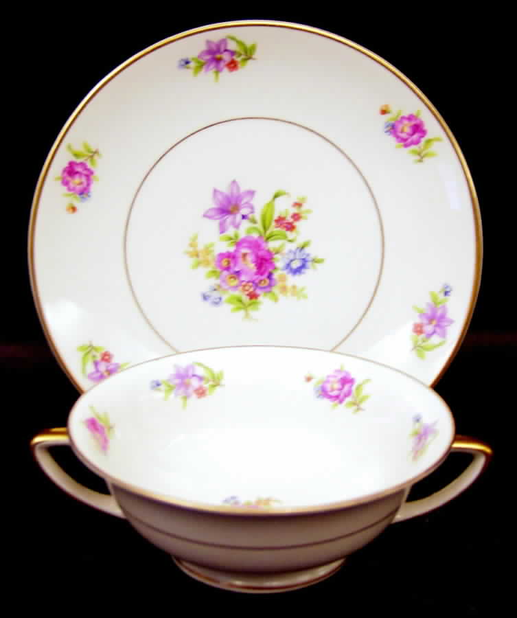 Deanna Footed Cream Soup Bowl & Saucer Set by Royal Jackson-1