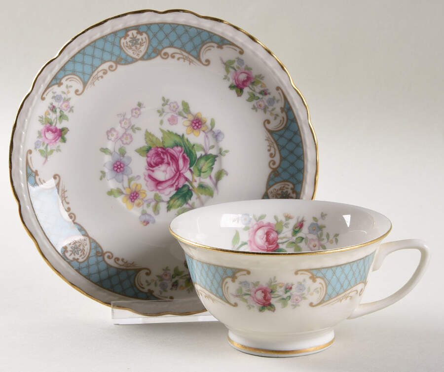 Duchess of Kent (Pearl Edge) Footed Cup & Saucer Set by Royal Jackson-1