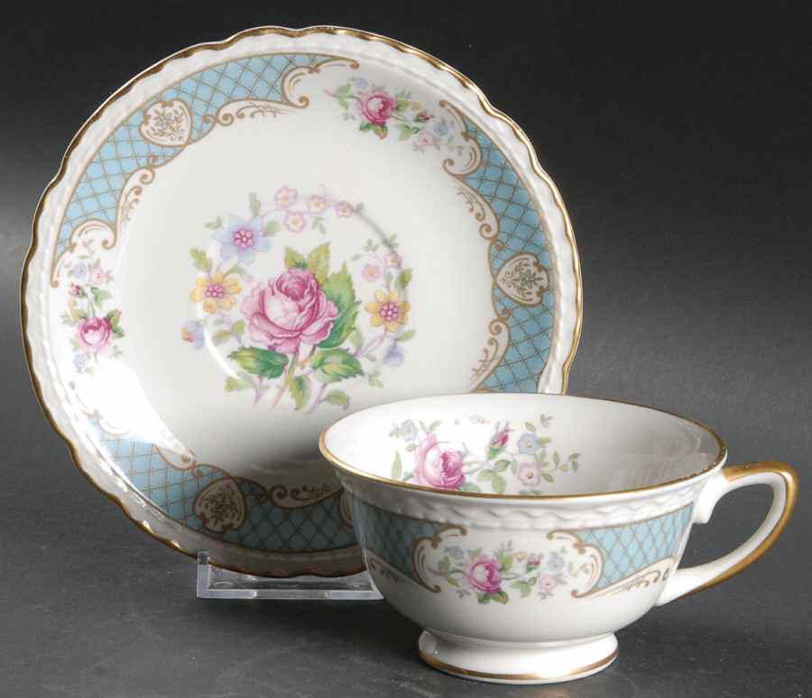 Duchess of Kent (Pearl Edge) Footed Cup & Saucer Set by Royal Jackson-1