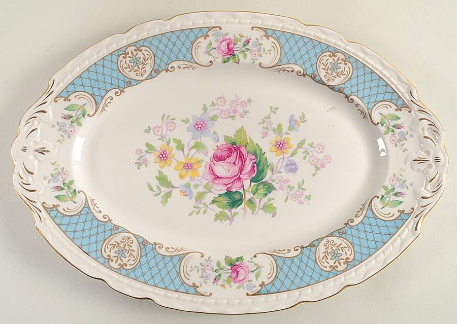 Duchess of Kent (Pearl Edge) 13" Oval Serving Platter by Royal Jackson-1