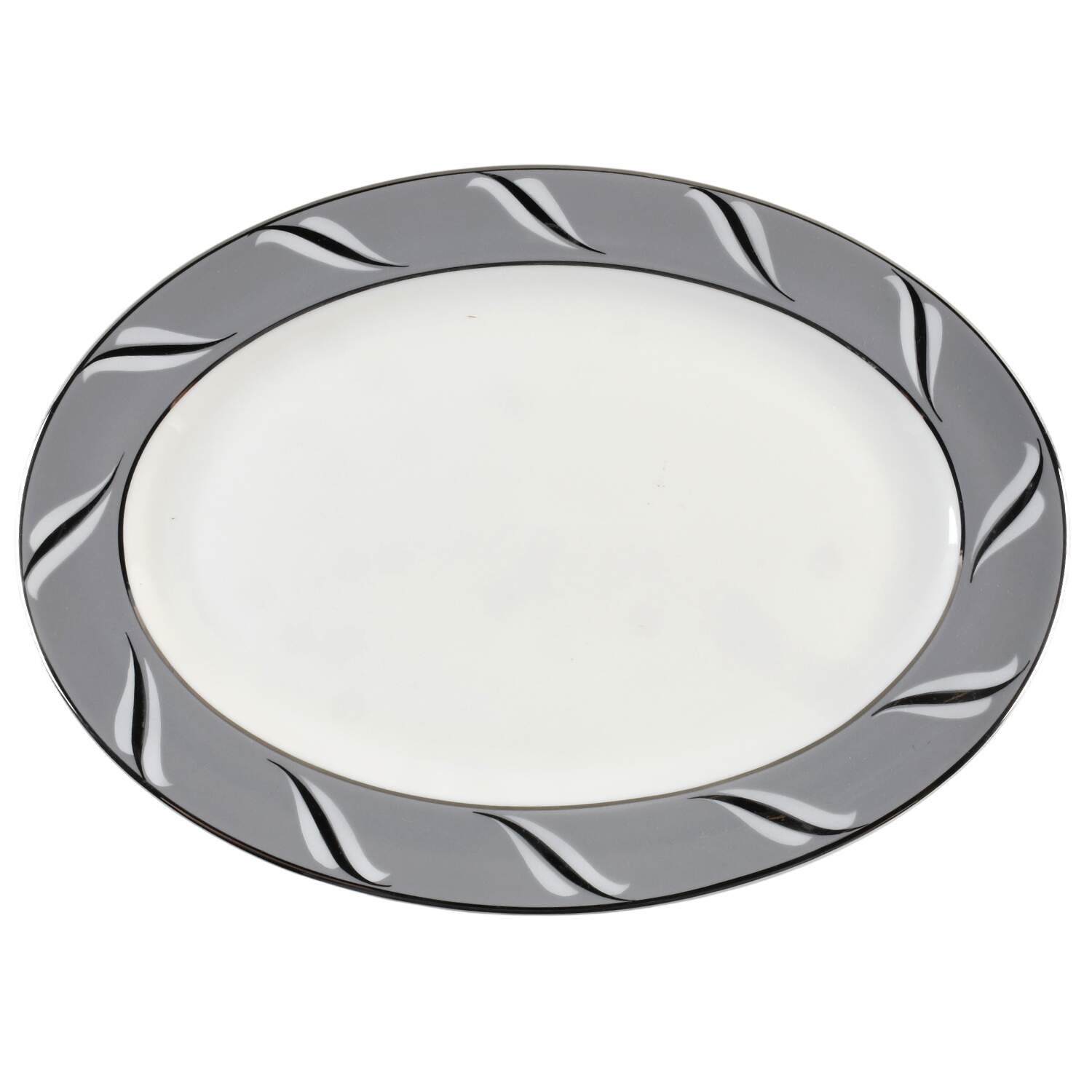 Duchess of Wyndsor (Platinum Trim) 15" Oval Serving Platter by Royal Jackson-1