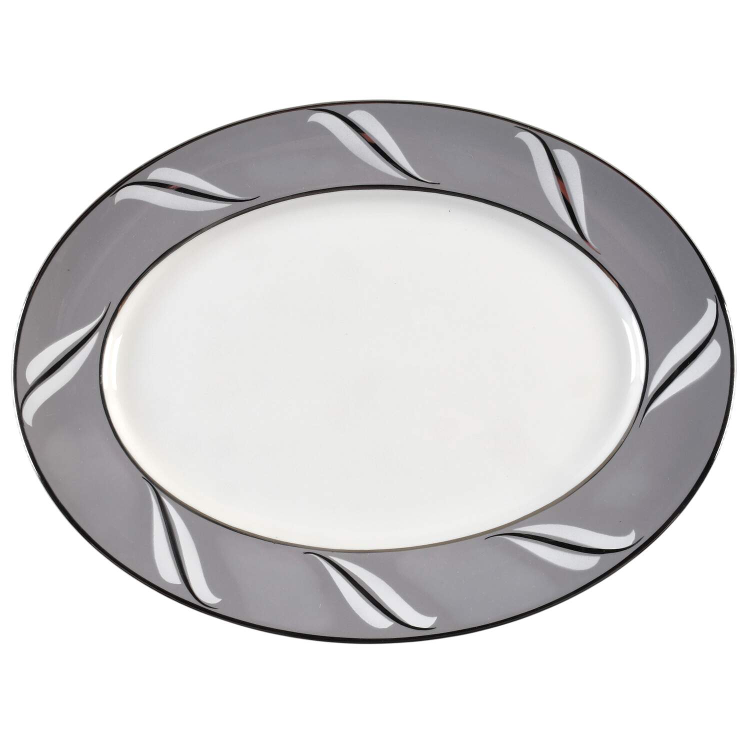 Duchess of Wyndsor (Platinum Trim) 11" Oval Serving Platter by Royal Jackson-1
