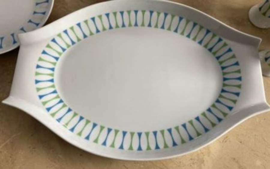 Eclipse Blue and Green 13" Oval Serving Platter by Royal Jackson-1