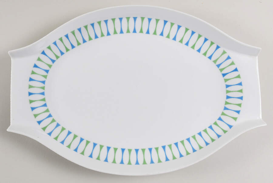 Eclipse Blue and Green 15" Oval Serving Platter by Royal Jackson-1