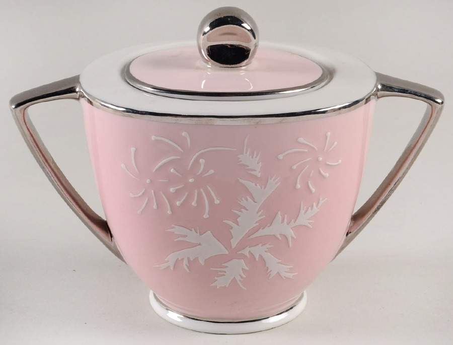 Fantasia Pink Sugar Bowl & Lid by Royal Jackson-1