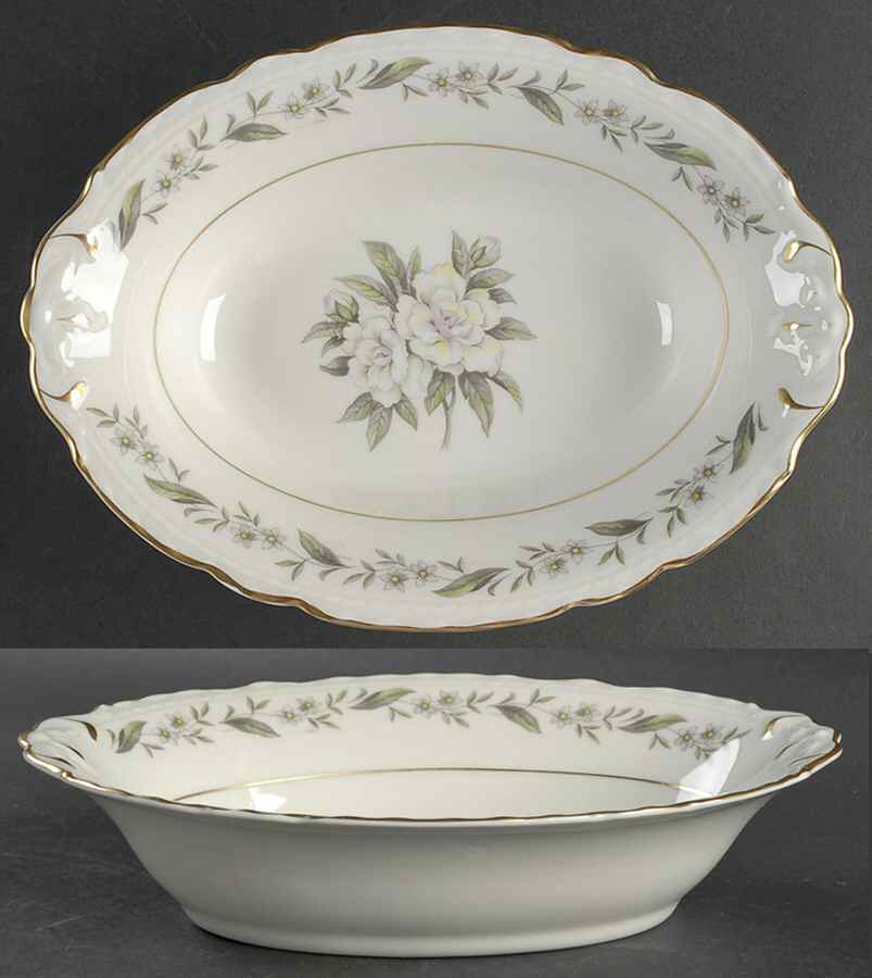 Fleur De Blanc 10" Oval Vegetable Bowl by Royal Jackson-1
