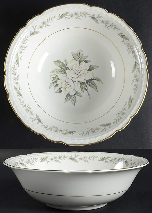 Fleur De Blanc 9" Round Vegetable Bowl by Royal Jackson-1