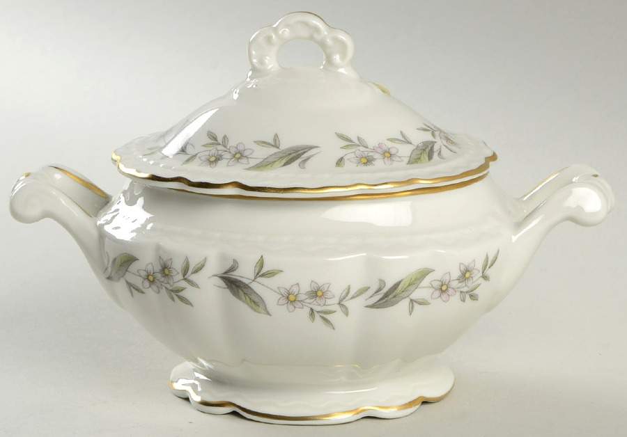 Fleur De Blanc Sugar Bowl & Lid by Royal Jackson-1
