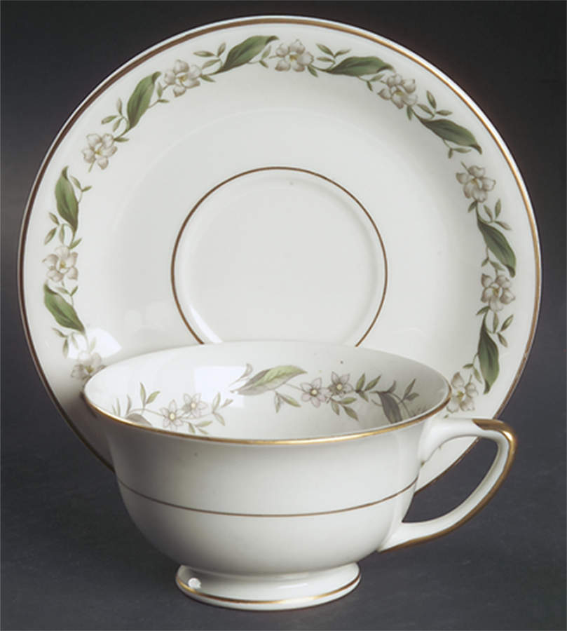Gardenia Footed Cup & Saucer Set by Royal Jackson-1