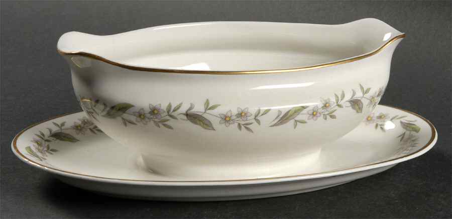 Gardenia Gravy Boat with Attached Underplate by Royal Jackson-1