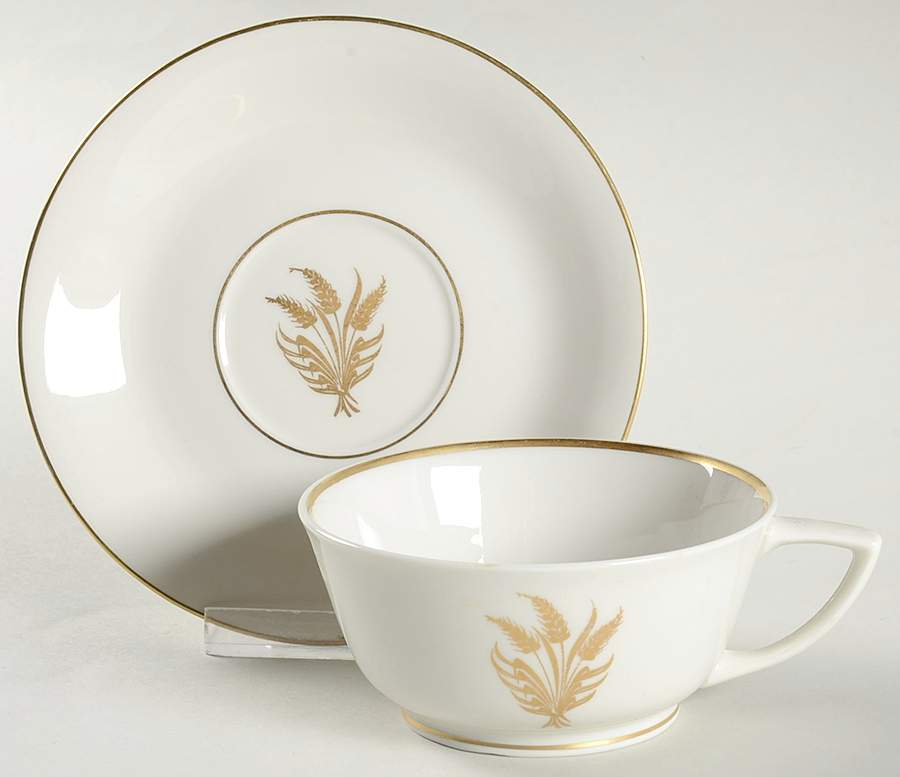 Golden Harvest Footed Cup & Saucer Set by Royal Jackson-1