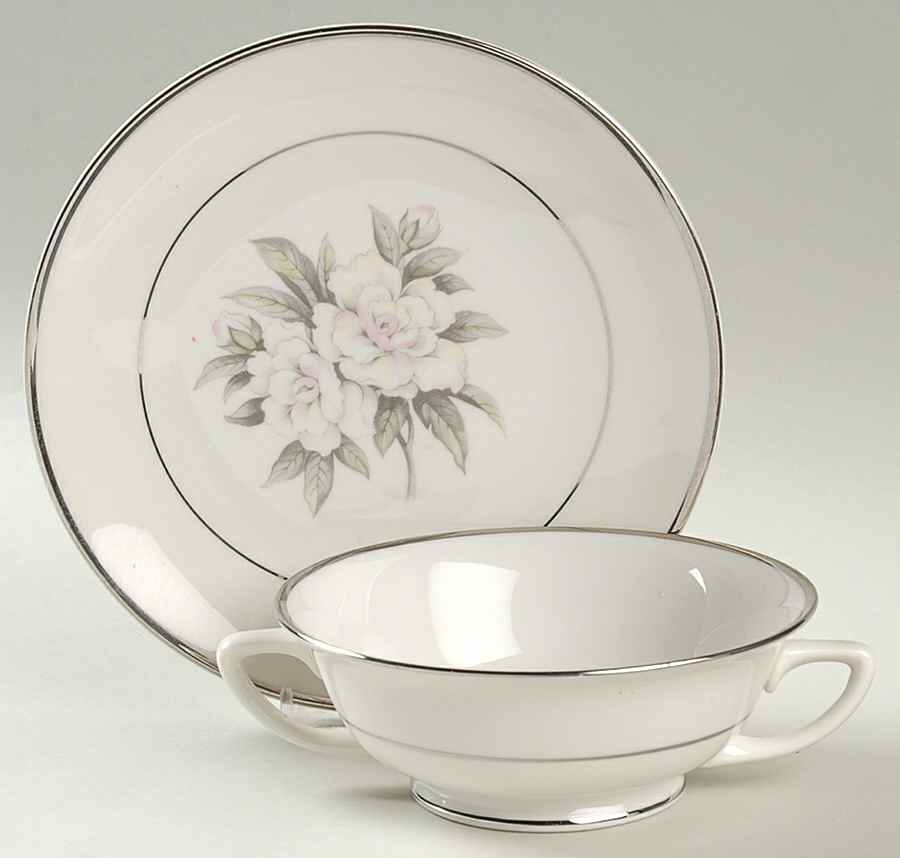 Heirloom Footed Cream Soup Bowl & Saucer Set by Royal Jackson-1