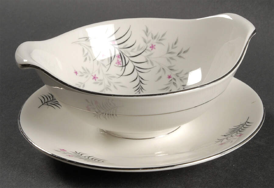 Jeannine Round Gravy Boat/Attached Underplate by Royal Jackson-1
