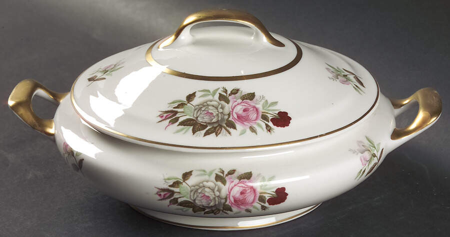 Lady Lee (Gold Trim) Round Covered Vegetable by Royal Jackson-1