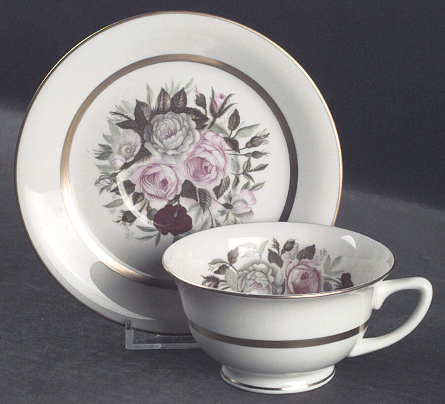 Lady Lee (Gold Trim) Footed Cup & Saucer Set by Royal Jackson-1