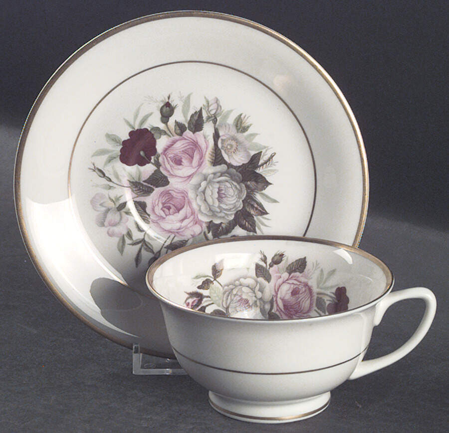 Lady Lee (Gold Trim) Footed Cup & Saucer Set by Royal Jackson-1