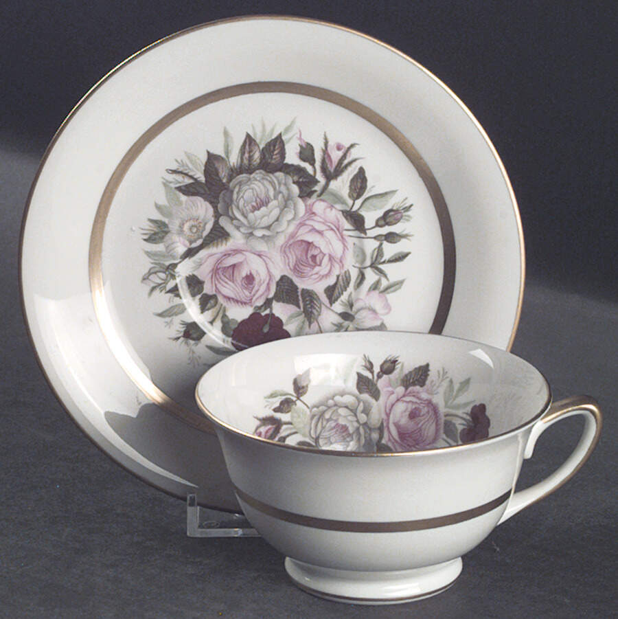Lady Lee (Gold Trim) Footed Cup & Saucer Set by Royal Jackson-1