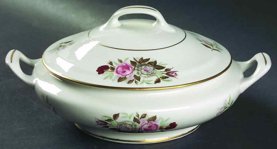 Lady Lee (Gold Trim) Round Covered Vegetable by Royal Jackson-1