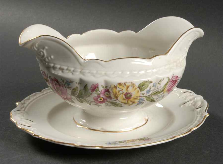 Lady Mayfair Gravy Boat with Attached Underplate by Royal Jackson-1