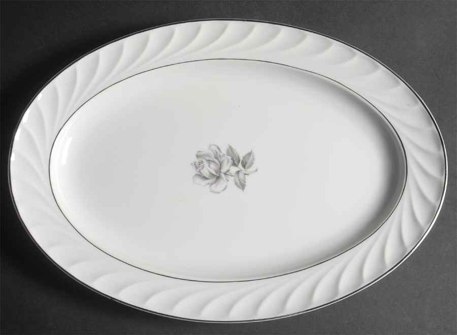 Lavender Rose 14" Oval Serving Platter by Royal Jackson-1