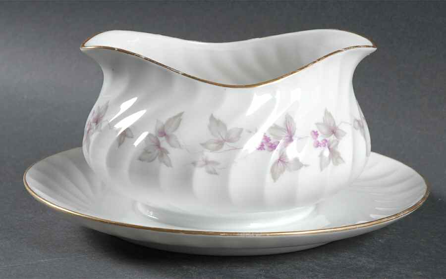 Lilac Time Gravy Boat with Attached Underplate by Royal Jackson-1