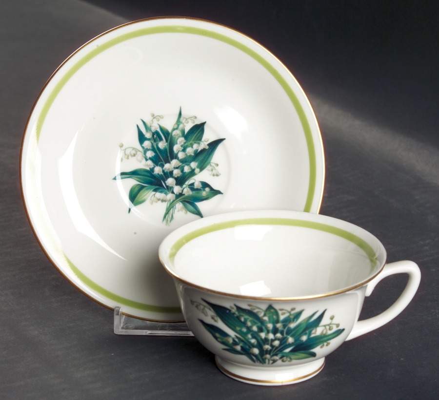Lily of The Valley Footed Cup & Saucer Set by Royal Jackson-1