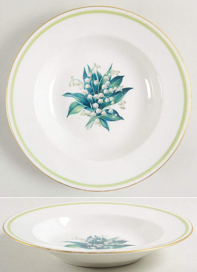 Lily of The Valley Rim Soup Bowl by Royal Jackson-1