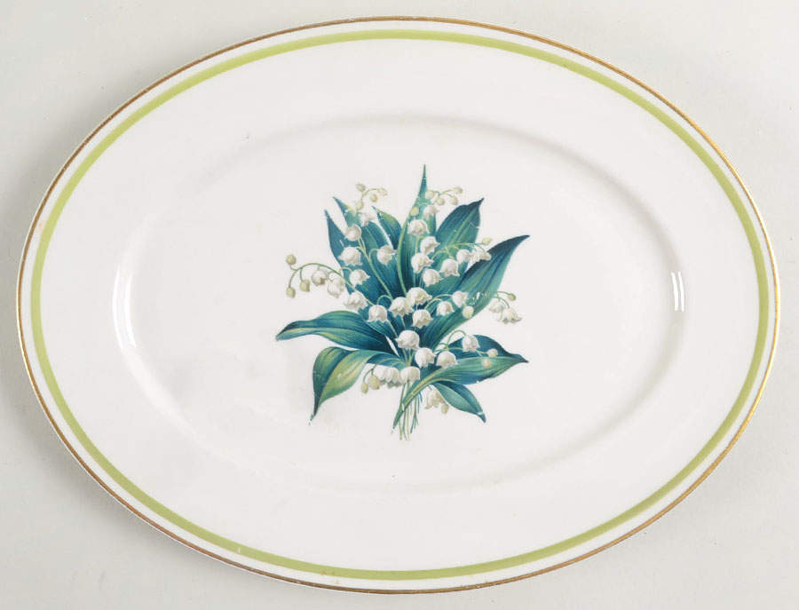 Lily of The Valley 11" Oval Serving Platter by Royal Jackson-1