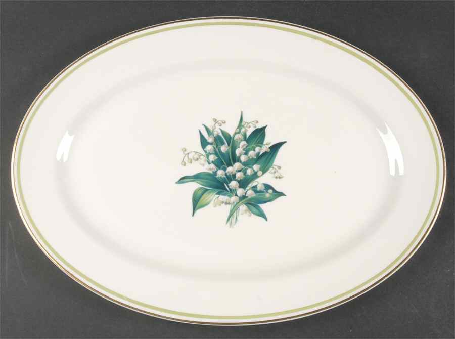Lily of The Valley 15" Oval Serving Platter by Royal Jackson-1