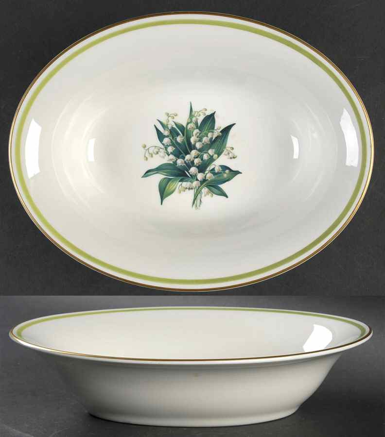 Lily of The Valley 10" Oval Vegetable Bowl by Royal Jackson-1