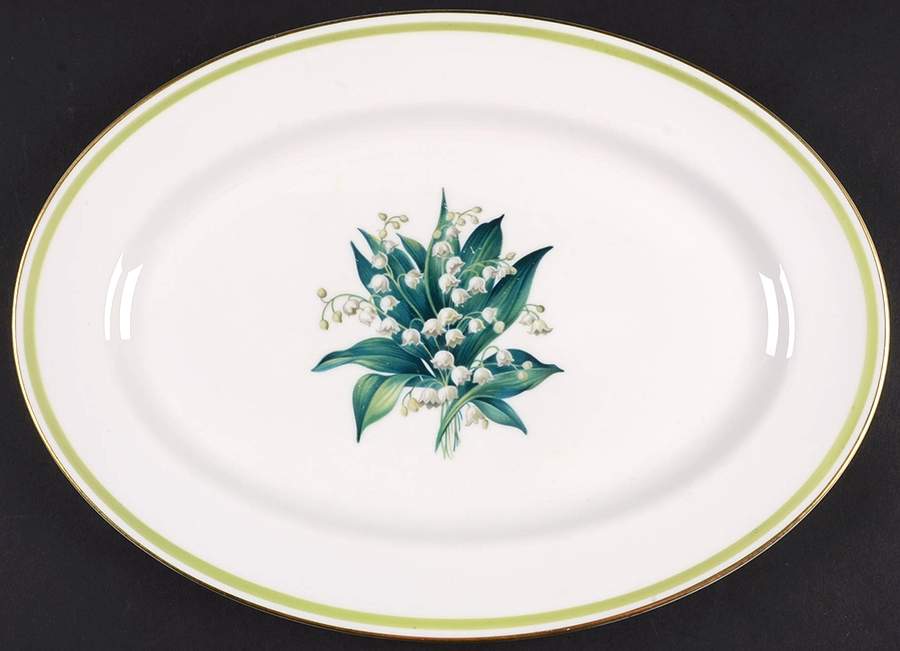 Lily of The Valley 13" Oval Serving Platter by Royal Jackson-1