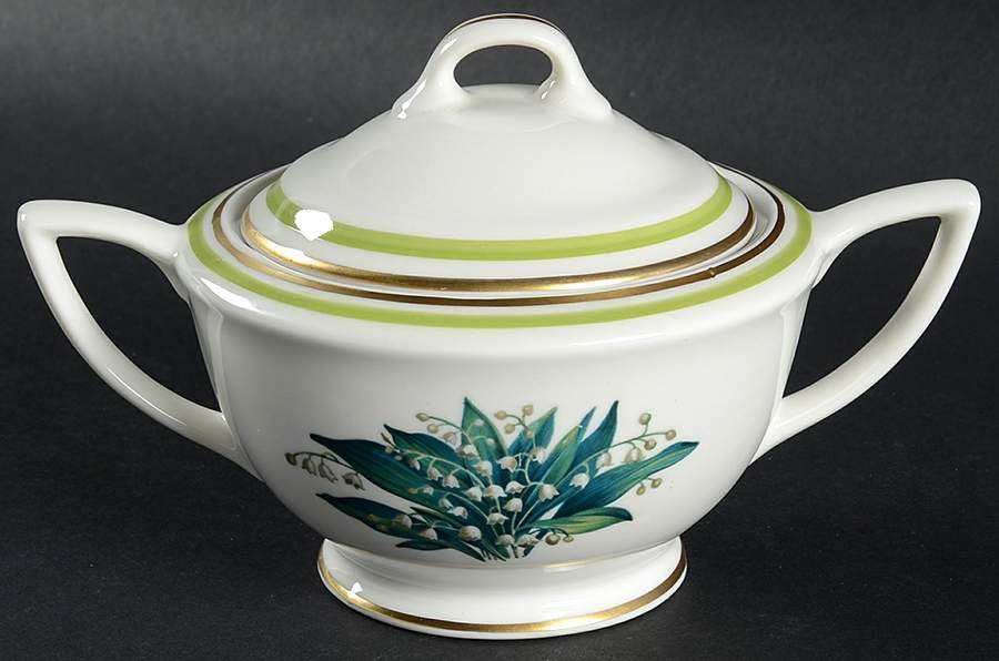 Lily of The Valley Sugar Bowl & Lid by Royal Jackson-1