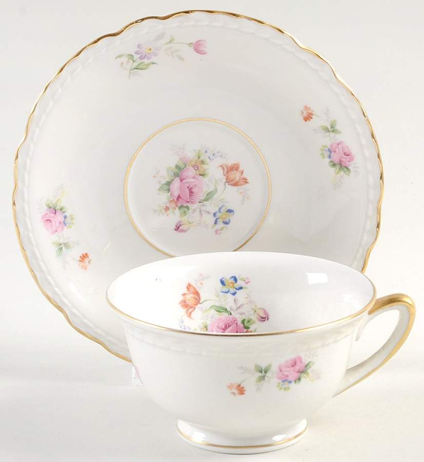 Lord Patterson (Scalloped Edge) Footed Cup & Saucer Set by Royal Jackson-1