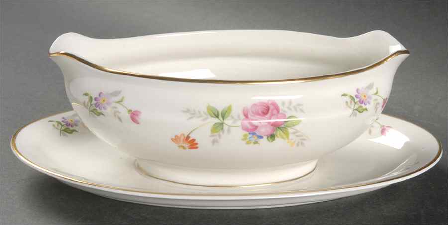 Lord Patterson (Smooth Edge) Gravy Boat with Attached Underplate by Royal Jackson-1