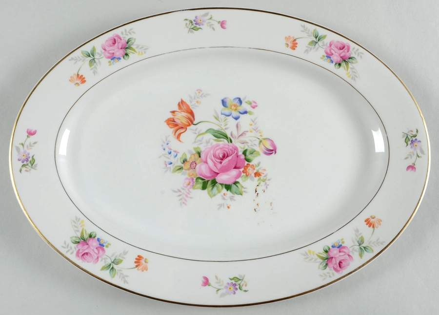 Lord Patterson (Smooth Edge) 13" Oval Serving Platter by Royal Jackson-1