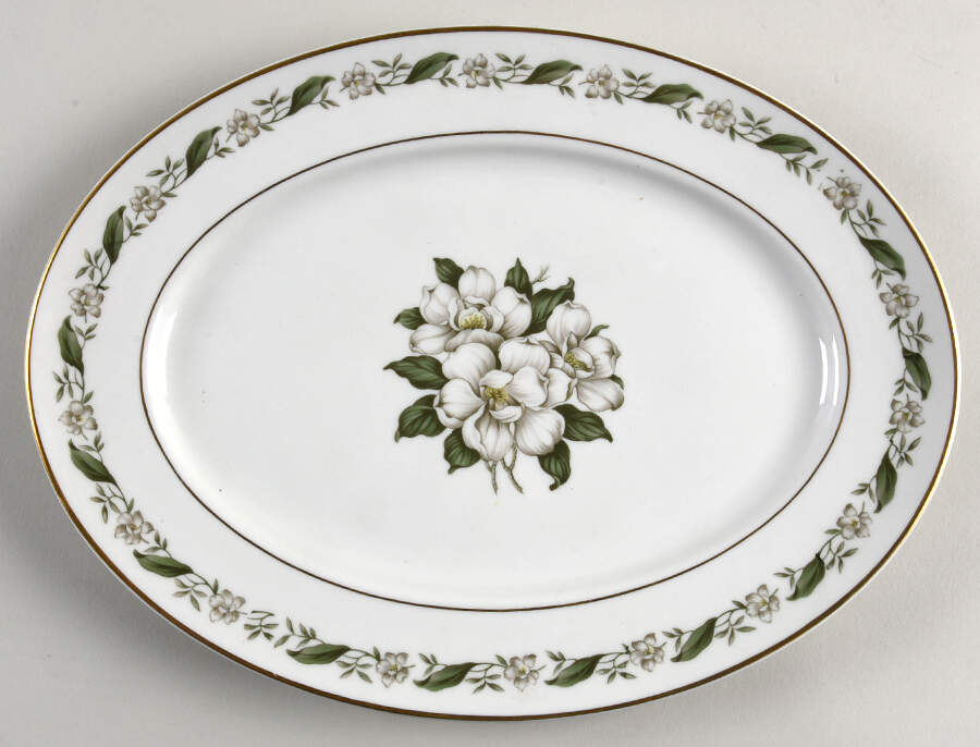 Magnolia 11" Oval Serving Platter by Royal Jackson-1