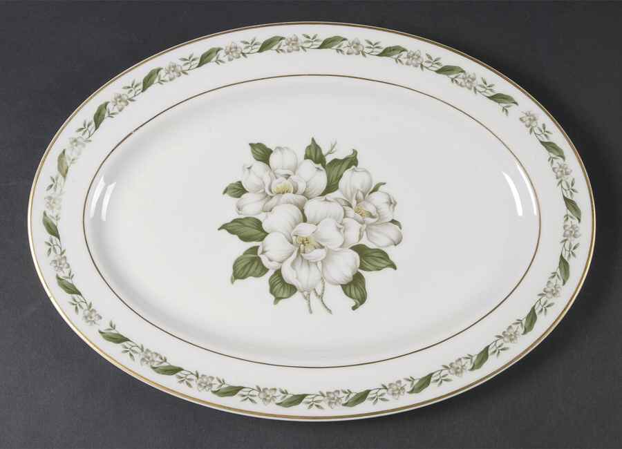 Magnolia 13" Oval Serving Platter by Royal Jackson-1